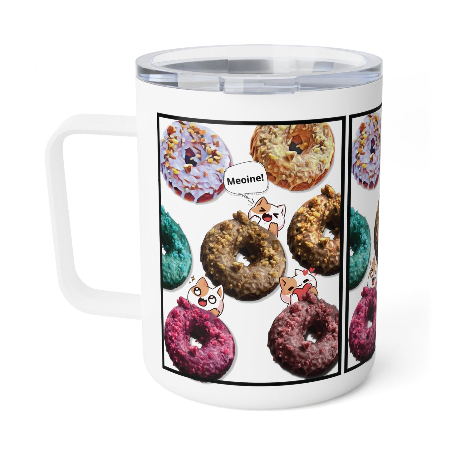 Kitten and Donuts Insulated Coffee Mug, 10oz